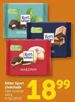 Løvbjerg Ritter Sport chokolade tilbud