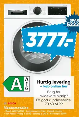 Bilka Bosch vaskemaskine tilbud