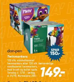 Bilka Dan pen twinmarkers tilbud