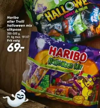 Haribo eller Trolli halloween mix slikpose
