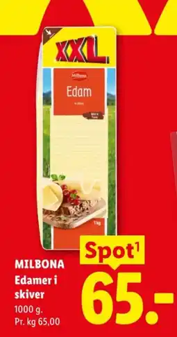 Lidl Spot milbona edamer i skiver tilbud