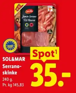 Lidl SOL&MAR Serrano- skinke tilbud