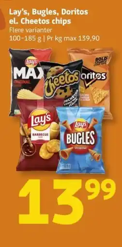 Løvbjerg Lay's, Bugles, Doritos el. Cheetos chips tilbud