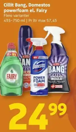 Løvbjerg Cillit Bang, Domestos powerfoam el. Fairy tilbud