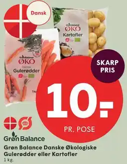 SPAR Grøn Balance Danske Økologiske Gulerødder eller Kartofler tilbud