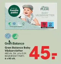 SPAR Grøn Balance Baby Vådservietter tilbud