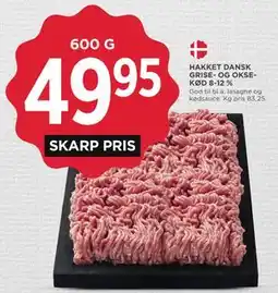 MENY HAKKET DANSK GRISE- OG OKSEKØD 8-12 % tilbud