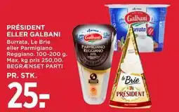 MENY PRÉSIDENT ELLER GALBANI tilbud