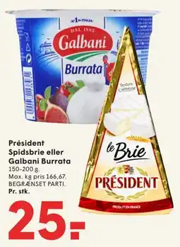 SPAR Président Spidsbrie eller Galbani Burrata tilbud