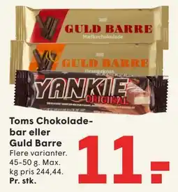 SPAR Toms Chokoladebar eller Guld Barre tilbud