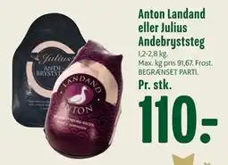 Min Købmand Anton Landand eller Julius Andebryststeg tilbud