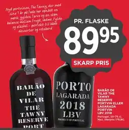 MENY BARÃO DE VILAR THE TAWNY RESERVE PORTVIN ELLER LAGARADA PORTVIN LBV 2018 tilbud