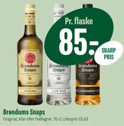 Min Købmand Brøndums Snaps tilbud