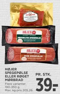 MENY HØJER SPEGEPØLSE ELLER RØGET MØRBRAD tilbud