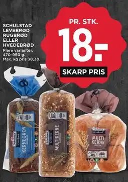 MENY SCHULSTAD LEVEBRØD RUGBRØD ELLER HVEDEBRØD tilbud