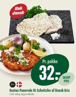 Min Købmand Gestus Panerede XL Schnitzler af Dansk Gris tilbud