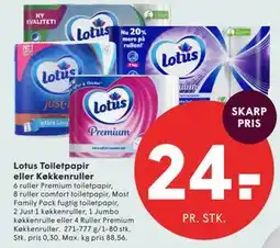SPAR Lotus Toiletpapir eller Køkkenruller tilbud