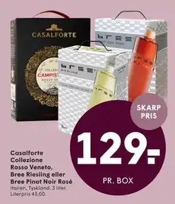 SPAR Casalforte Collezione Rosso Veneto, Bree Riesling eller Bree Pinot Noir Rosé tilbud