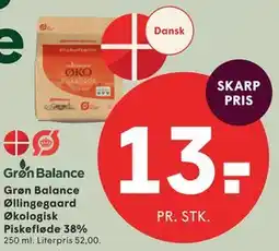 SPAR Grøn Balance Øllingegaard Økologisk Piskefløde 38% tilbud