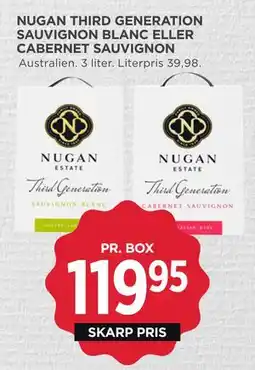 MENY NUGAN THIRD GENERATION SAUVIGNON BLANC ELLER CABERNET SAUVIGNON tilbud