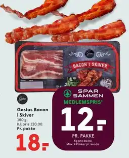 SPAR Gestus Bacon i Skiver tilbud