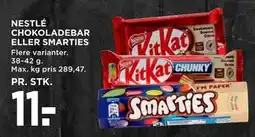 MENY NESTLÉ CHOKOLADEBAR ELLER SMARTIES tilbud