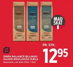 MENY GRØN BALANCE ØLLINGEGAARD ØKOLOGISK MÆLK tilbud