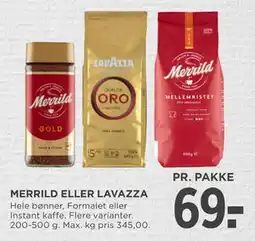 MENY MERRILD ELLER LAVAZZA tilbud