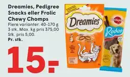 SPAR Dreamies, Pedigree Snacks eller Frolic Chewy Chomps tilbud