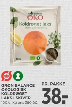 MENY GRØN BALANCE ØKOLOGISK KOLDRØGET LAKS I SKIVER tilbud
