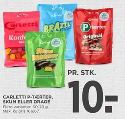 MENY CARLETTI P-TÆRTER, SKUM ELLER DRAGÉ tilbud