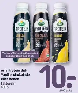 REMA 1000 Arla Protein drik Vanilje, chokolade eller banan tilbud