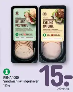 REMA 1000 REMA 1000 Sandwich kyllingeskiver tilbud