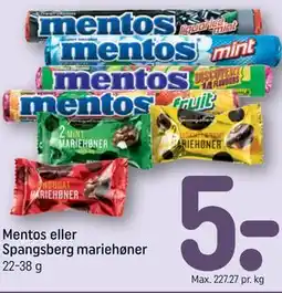 REMA 1000 Mentos eller Spangsberg mariehøner tilbud