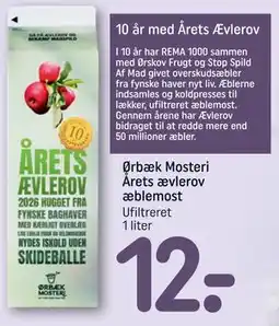 REMA 1000 Ørbæk Mosteri Årets ævlerov æblemost tilbud