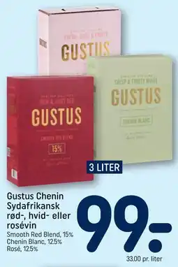 REMA 1000 Gustus Chenin Sydafrikansk rød-, hvid- eller rosévin tilbud
