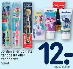 REMA 1000 Jordan eller Colgate tandpasta eller tandbørste tilbud