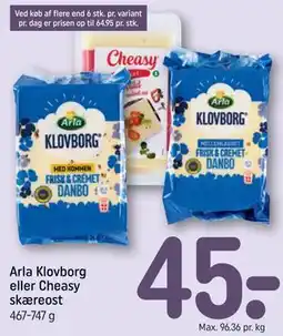 REMA 1000 Arla Klovborg eller Cheasy skæreost tilbud