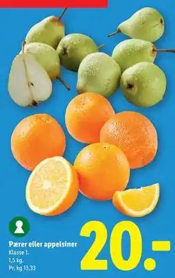Lidl Pærer eller appelsiner tilbud