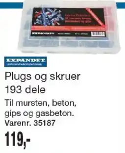 Harald Nyborg Expandet plugs og skruer tilbud