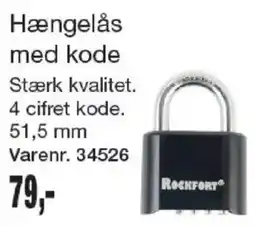 Harald Nyborg Rockfort hængelås med kode tilbud
