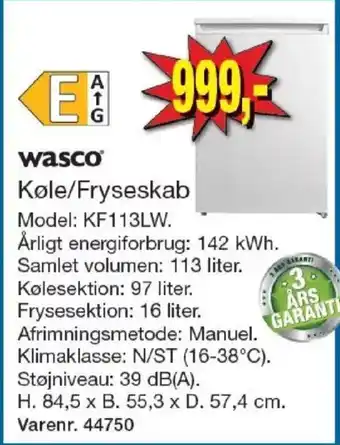 Wasco Køle/Fryseskab