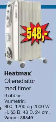 Harald Nyborg Heatmax Olieradiator med timer tilbud