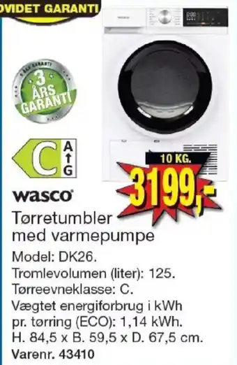 Harald Nyborg Wasco tørretumbler med varmepumpe tilbud