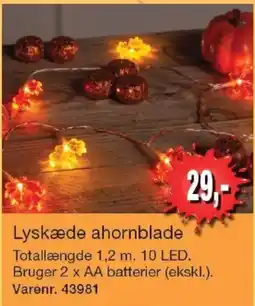 Harald Nyborg Lyskæde ahornblade tilbud