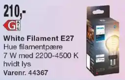 Harald Nyborg Philips White Filament E27 tilbud
