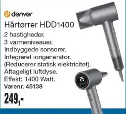 Harald Nyborg Denver Hårtørrer HDD1400 tilbud