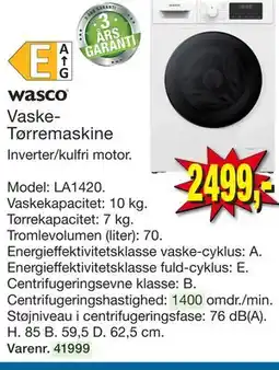 Harald Nyborg Vaske-Tørremaskine tilbud