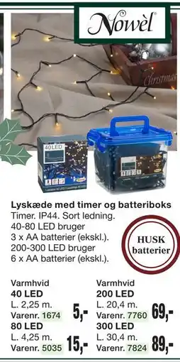 Harald Nyborg Lyskæde med timer og batteriboks tilbud