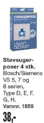 Harald Nyborg Støvsuger- poser 4 stk. Bosch/Siemens tilbud